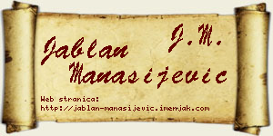 Jablan Manasijević vizit kartica
